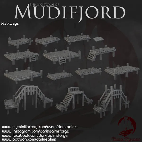 Mudifjord Walkways. A fishing village on a lake.