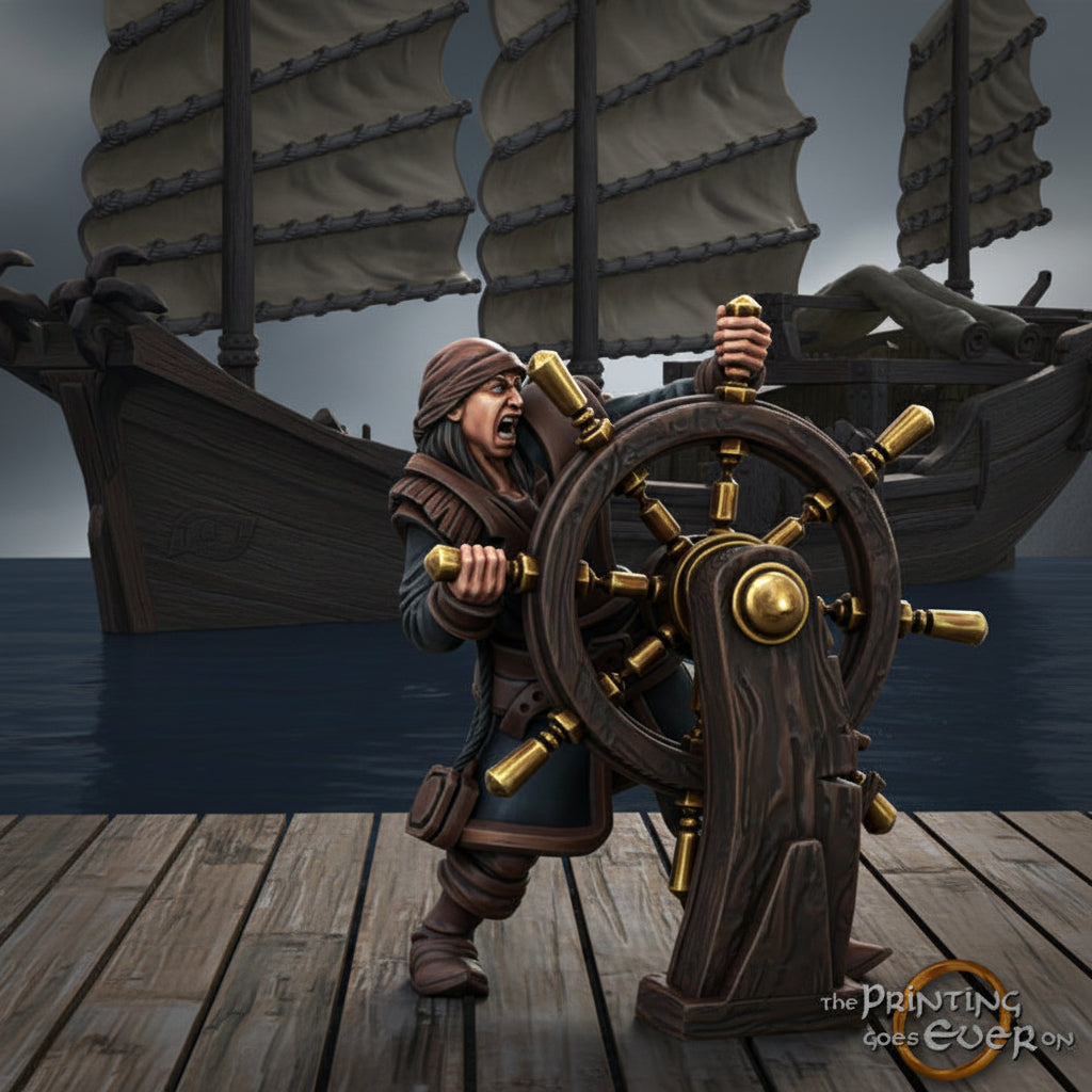 Pirate M with Ship's Wheel