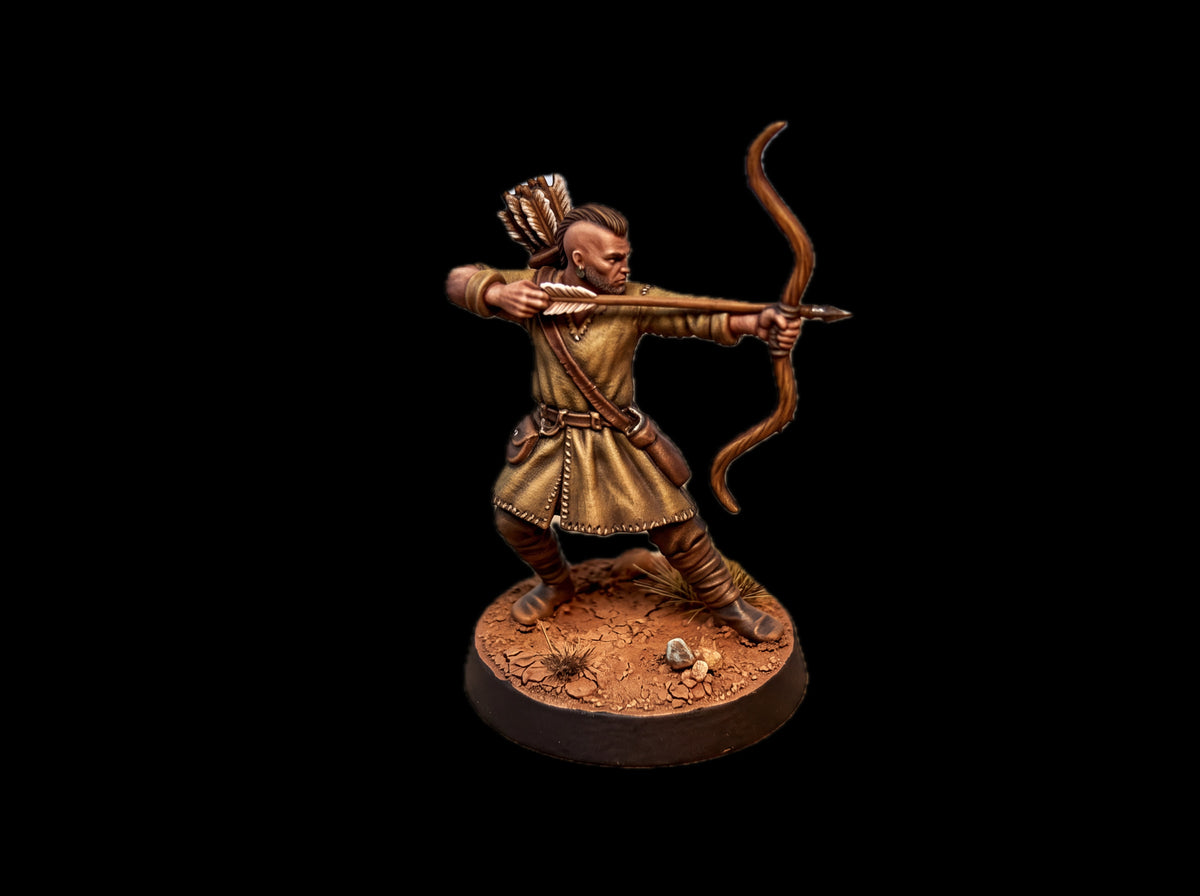 Driftport Militia Archers. 4 unpainted 28mm figures with bases