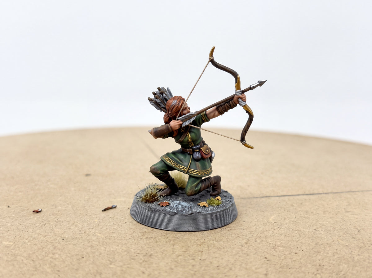 Driftport Militia Archers. 4 unpainted 28mm figures with bases