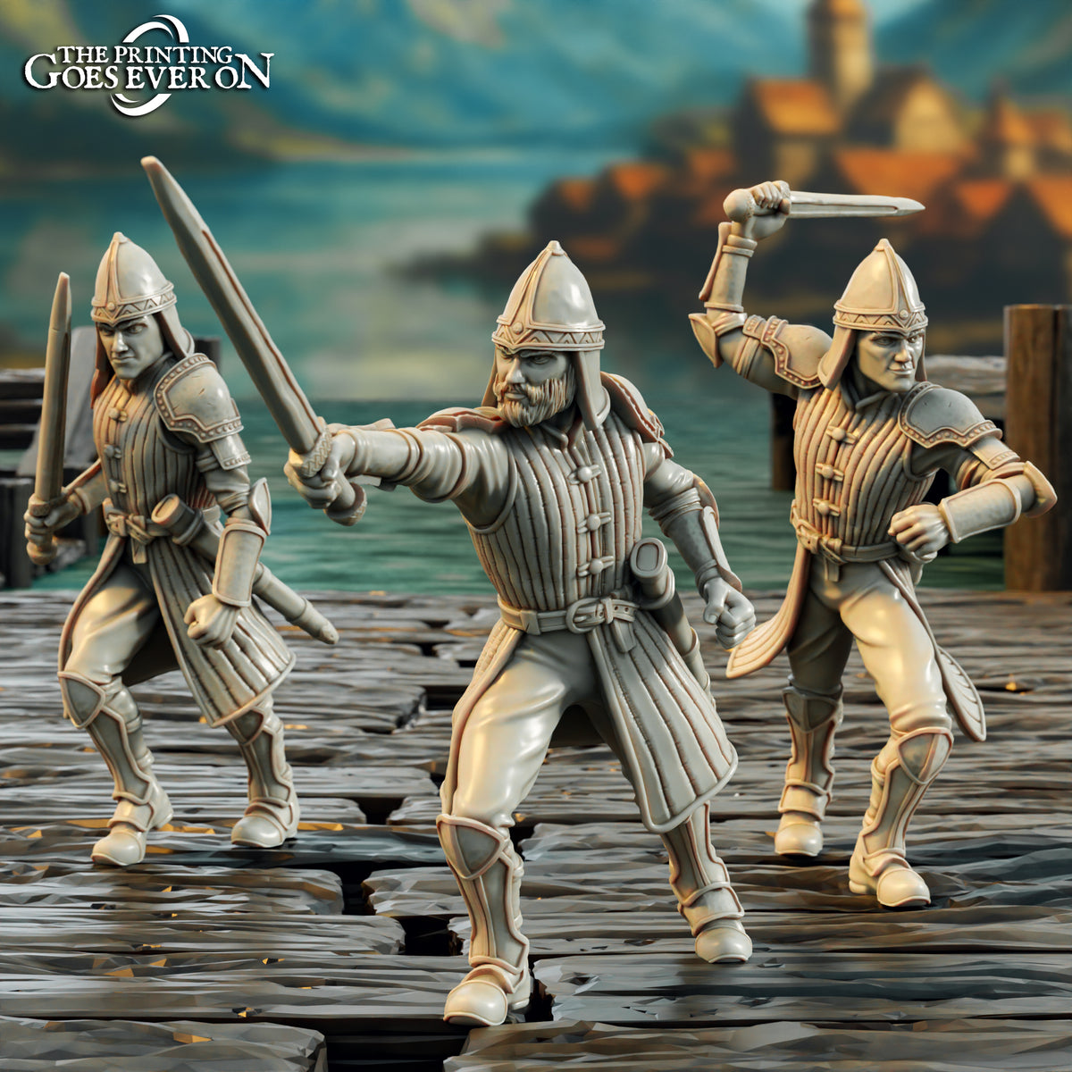 Driftport  Swordsmen. A fishing village on a lake.