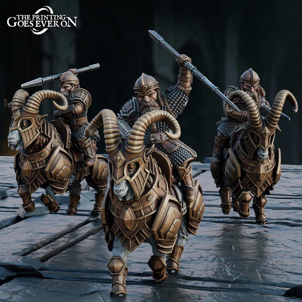 Dwarven Goat Riders x3