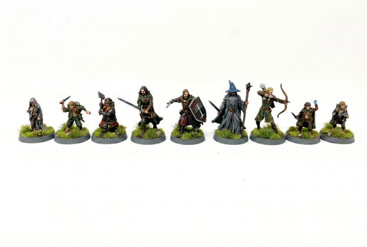 The Quests Awaits. Nine unpainted Adventurers