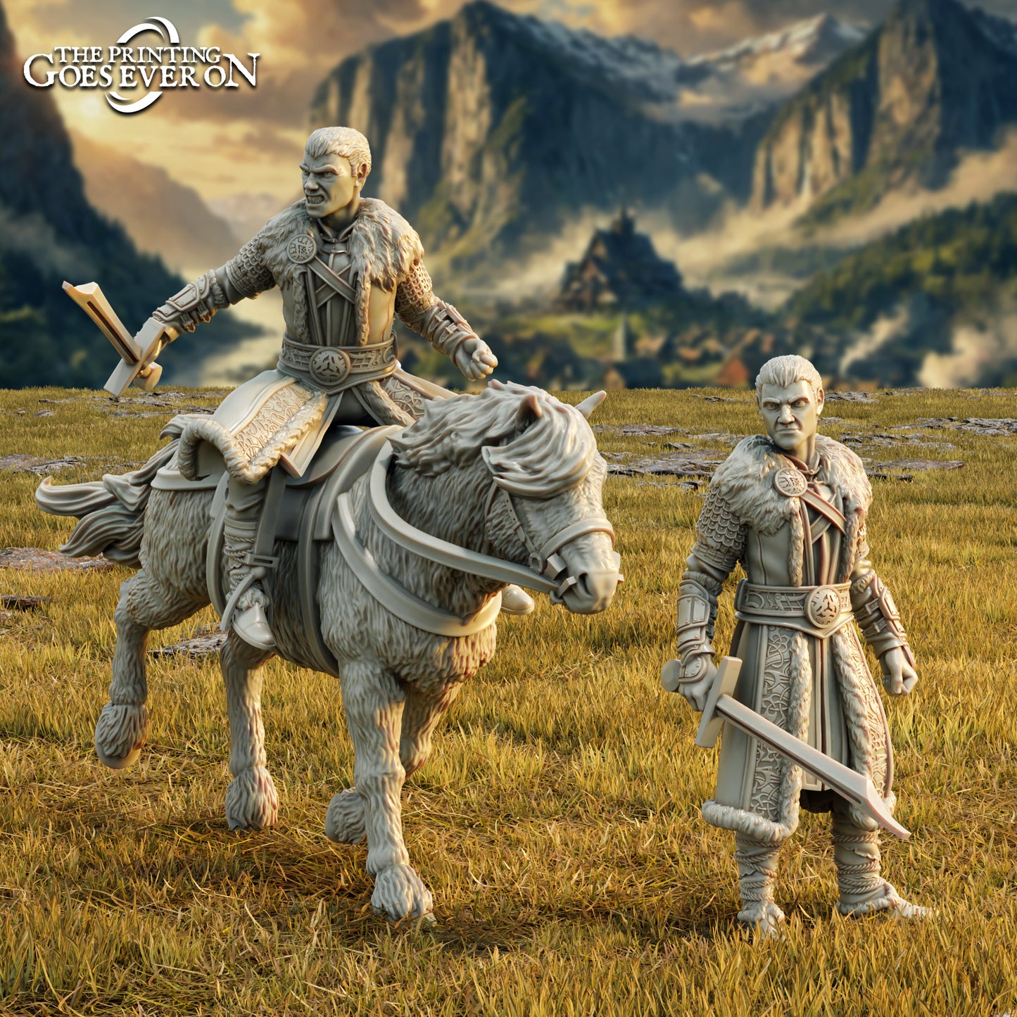 General Thargan on foot and mounted