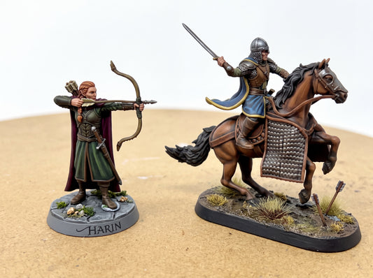 Harin on foot and mounted