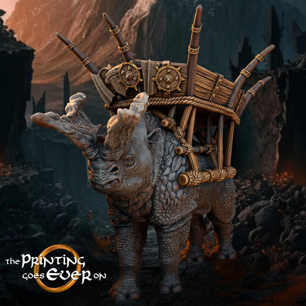 Horned Beast Of Groz C with howdah & orcs