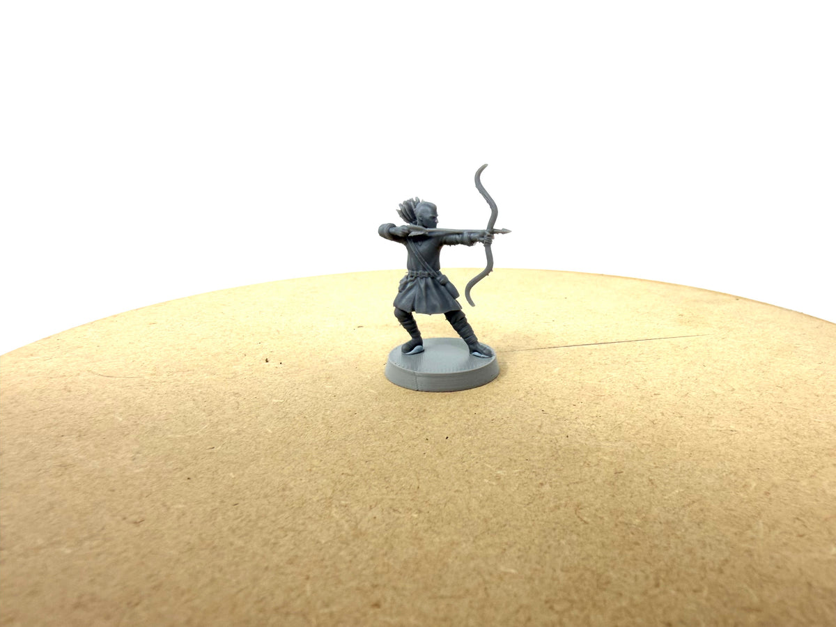 Driftport Militia Archers. 4 unpainted 28mm figures with bases