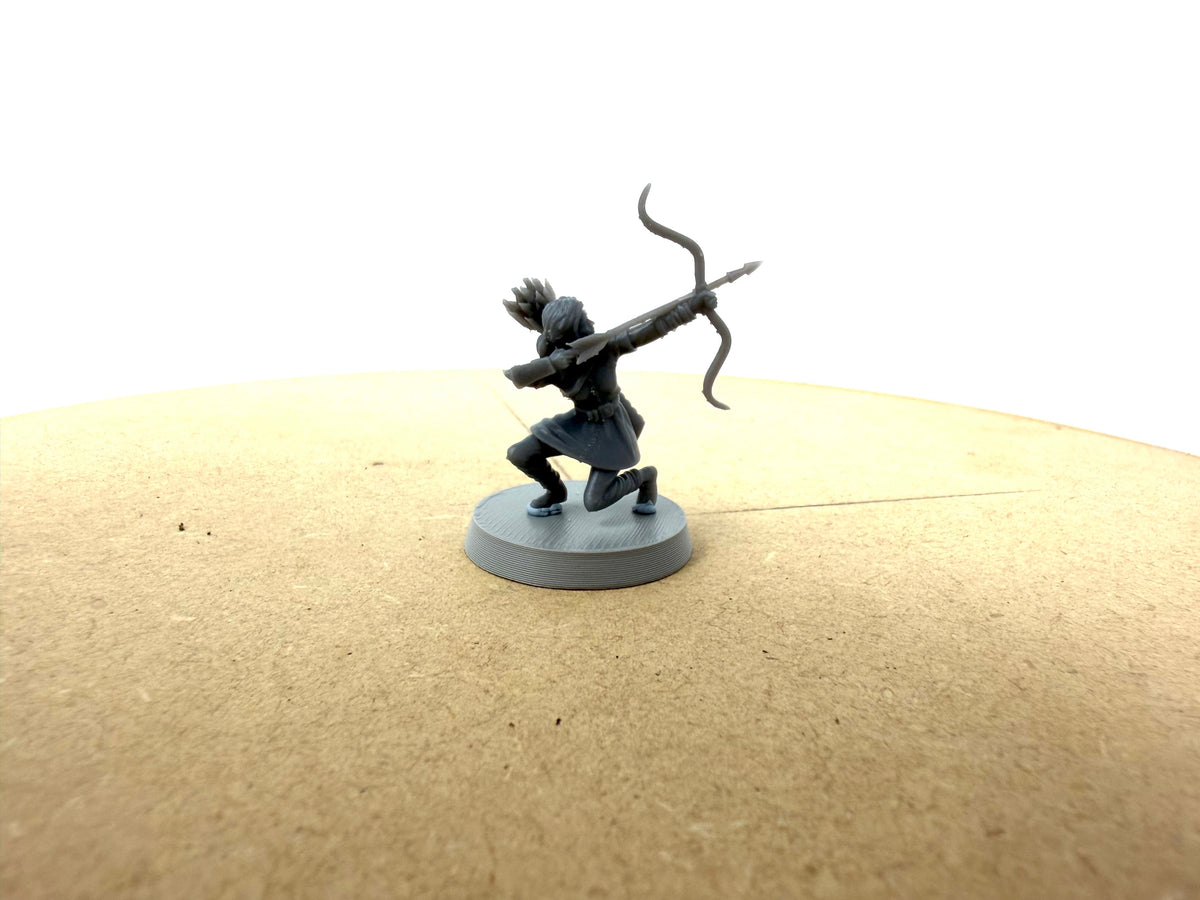 Driftport Militia Archers. 4 unpainted 28mm figures with bases