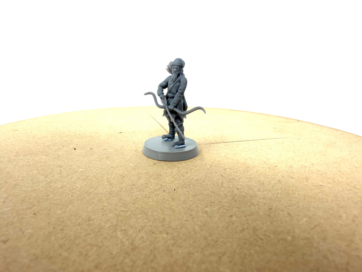 Driftport Militia Archers. 4 unpainted 28mm figures with bases