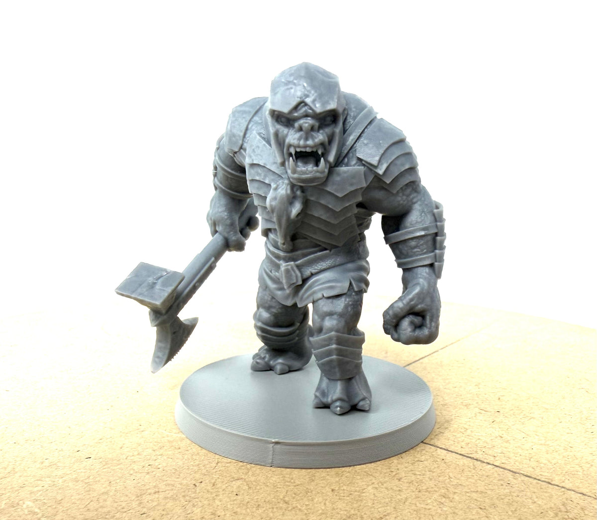 Orc Warband with Troll. 11 Unpainted Miniatures with Bases