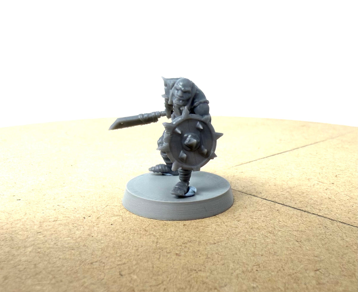 Orc Warband with Troll. 11 Unpainted Miniatures with Bases
