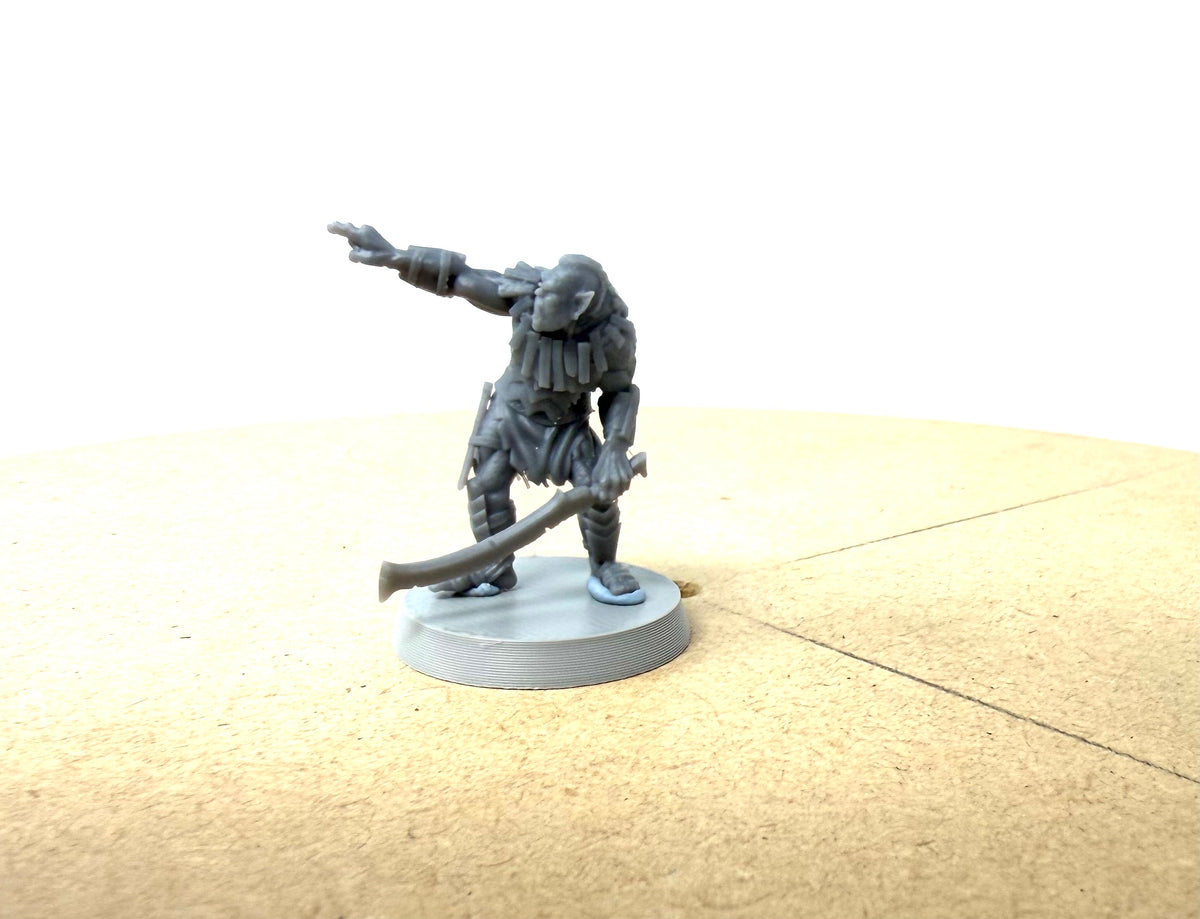 Orc Warband with Troll. 11 Unpainted Miniatures with Bases