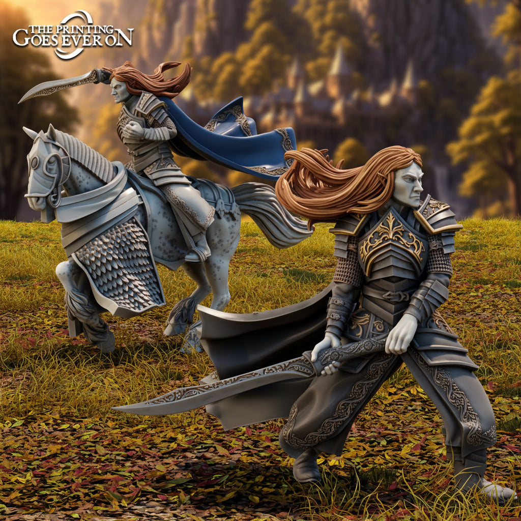 Lord Goloccel on foot and mounted