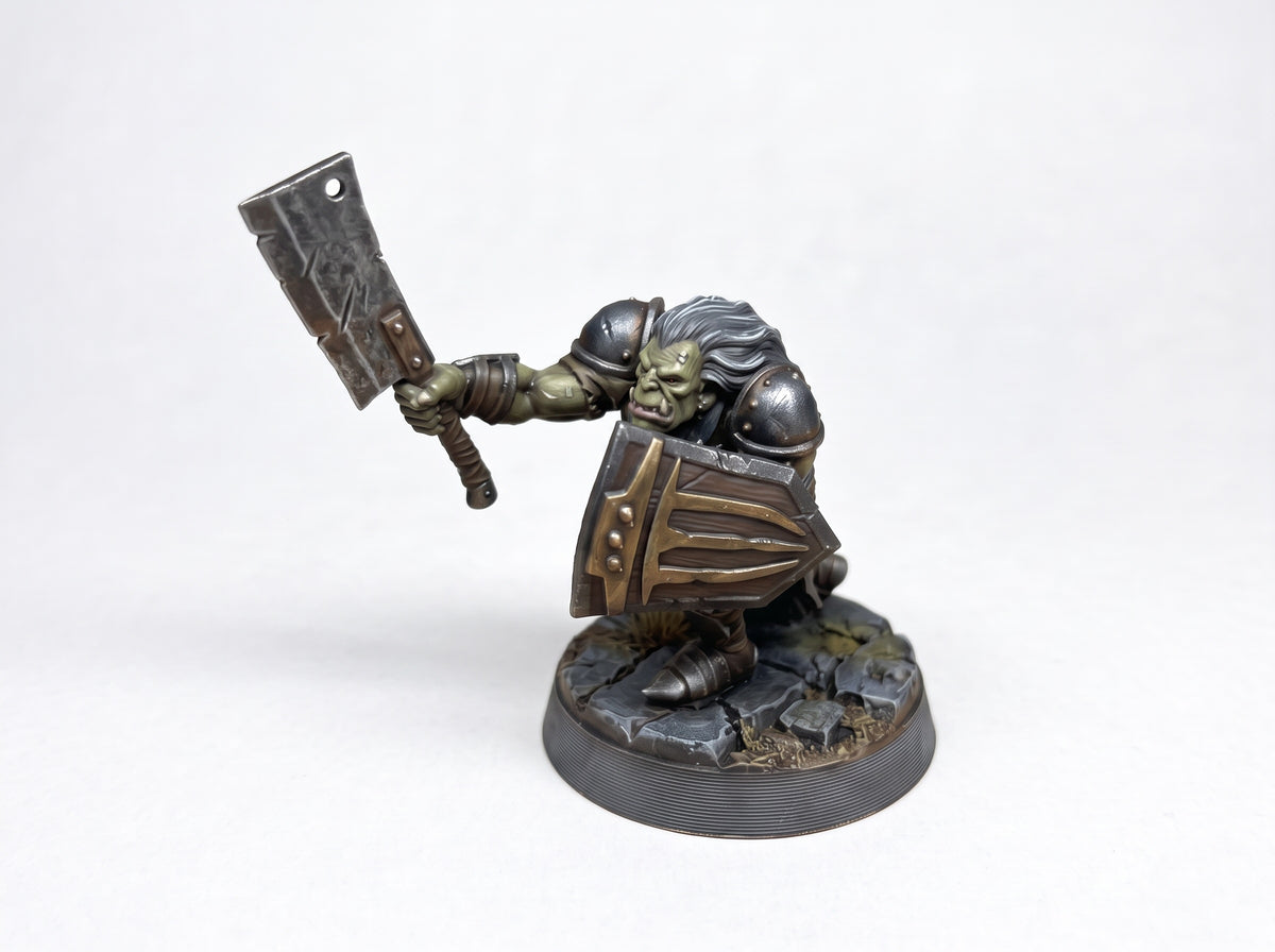 Orc Warband with Troll. 11 Unpainted Miniatures with Bases