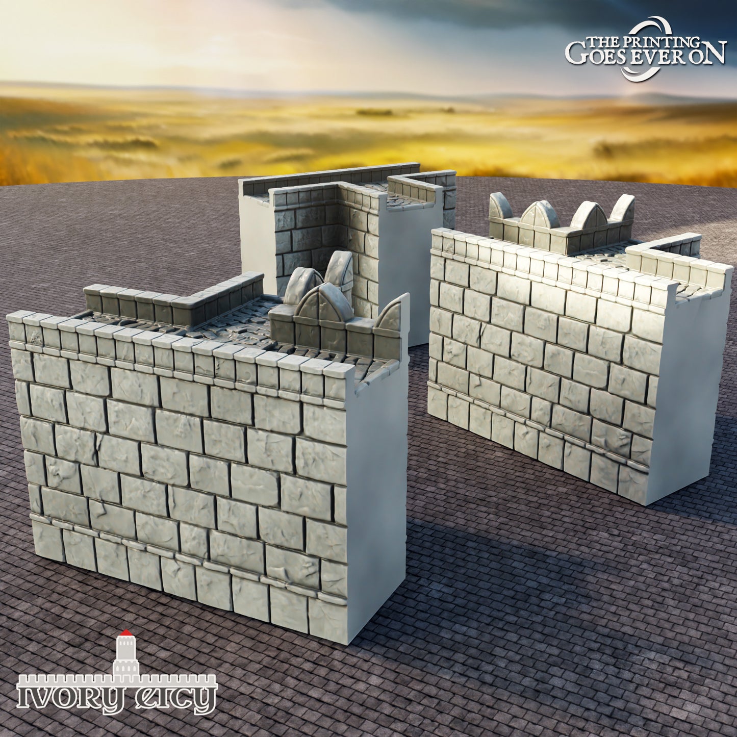T-Shaped Walls x2