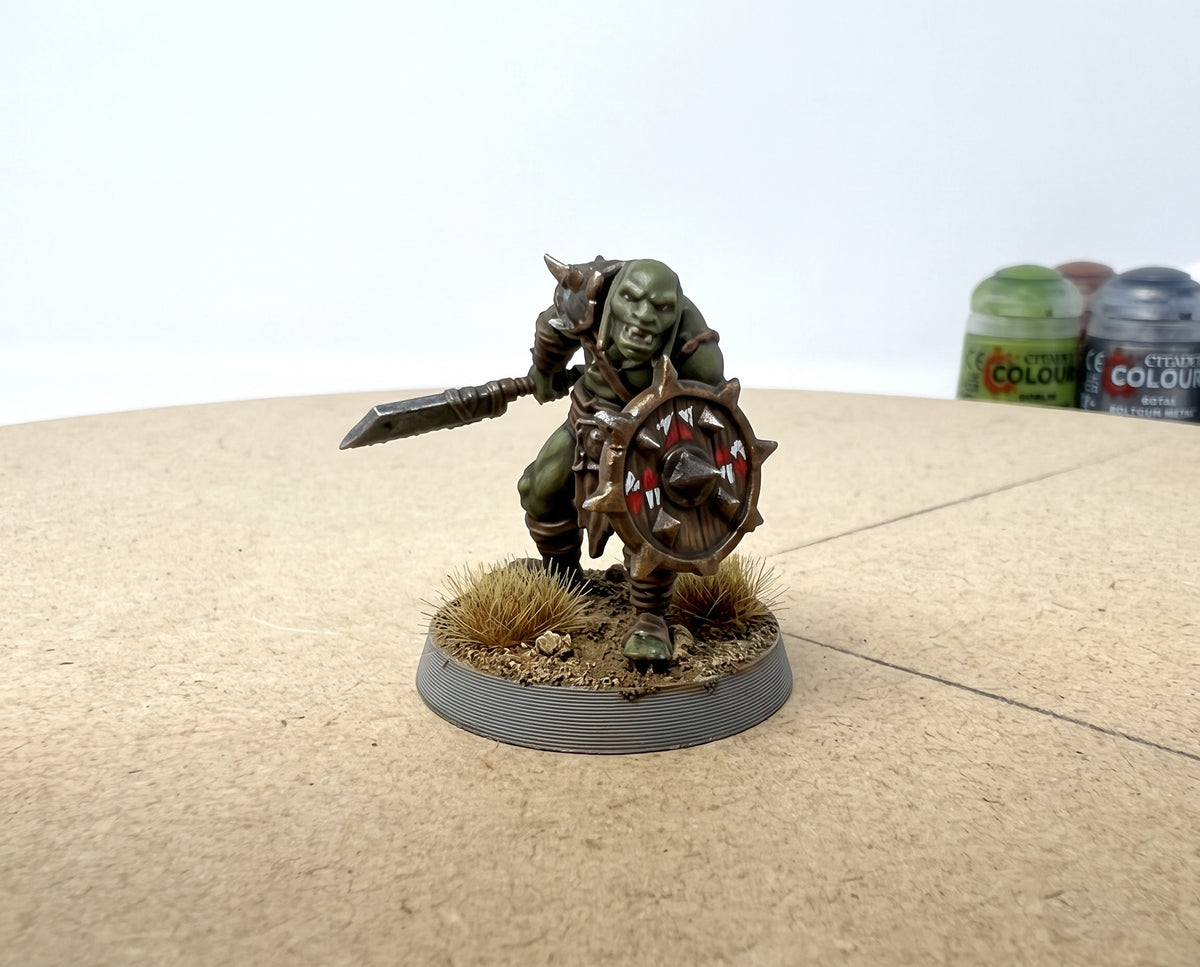 Orc Warband with Troll. 11 Unpainted Miniatures with Bases