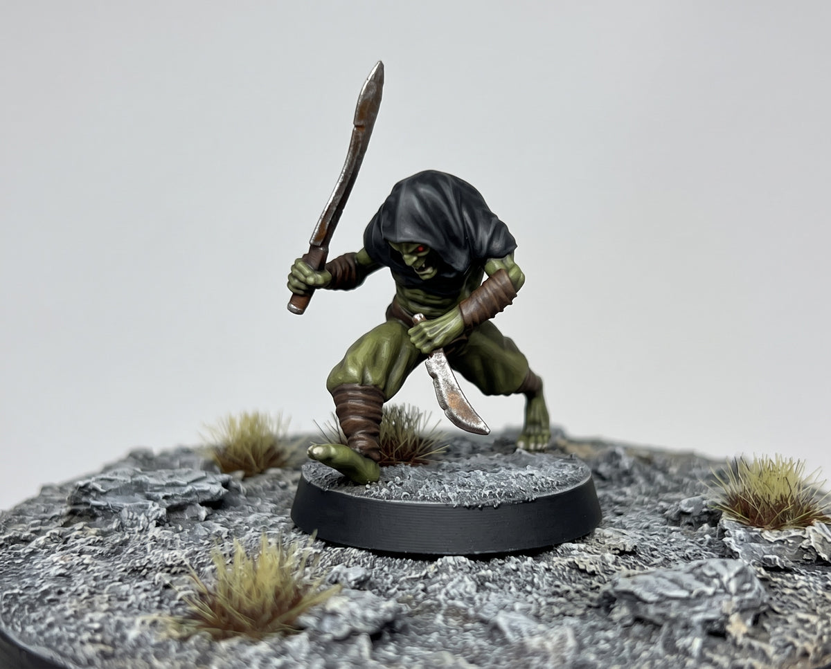 Orc Warband with Troll. 11 Unpainted Miniatures with Bases
