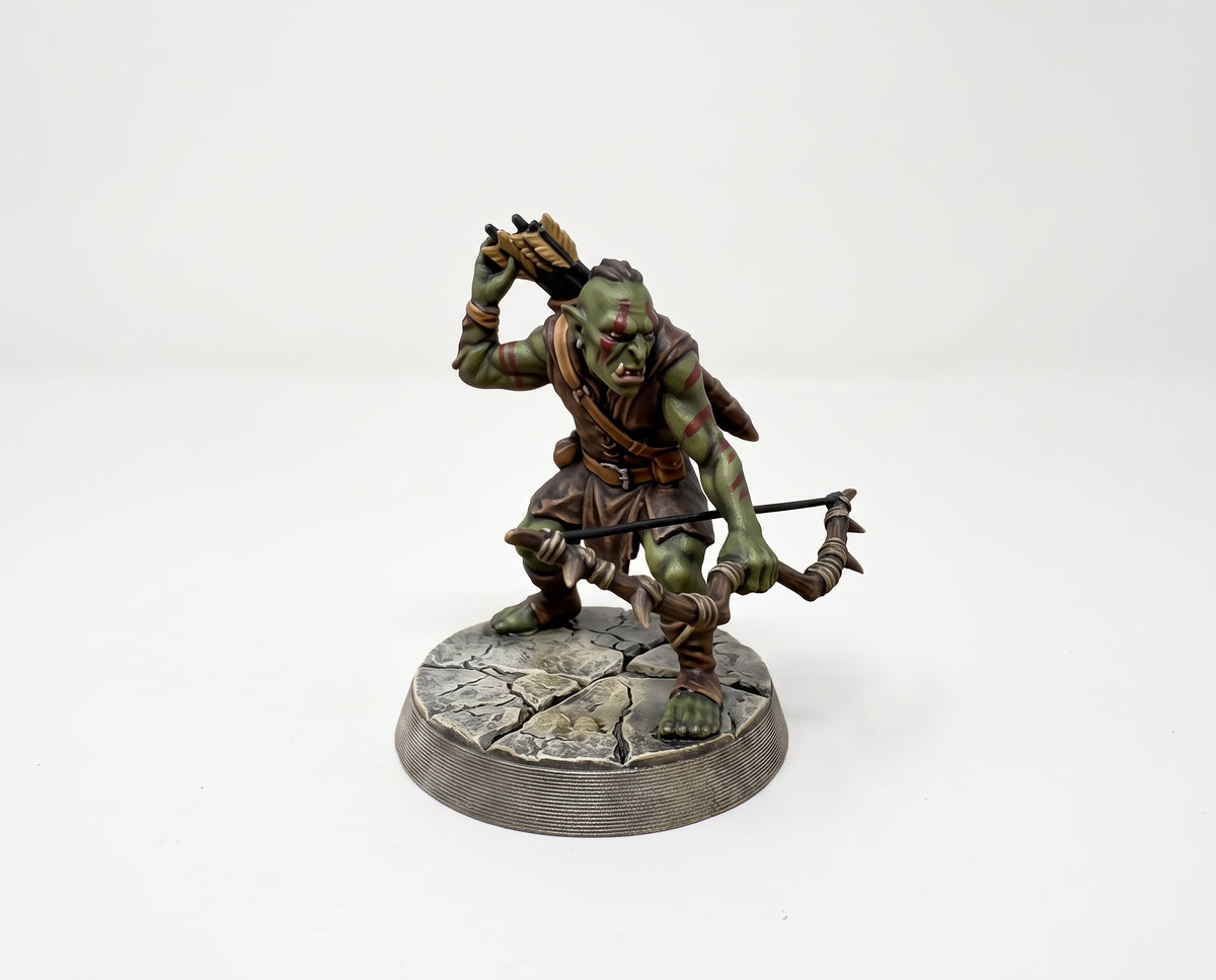 Orc Warband with Troll. 11 Unpainted Miniatures with Bases