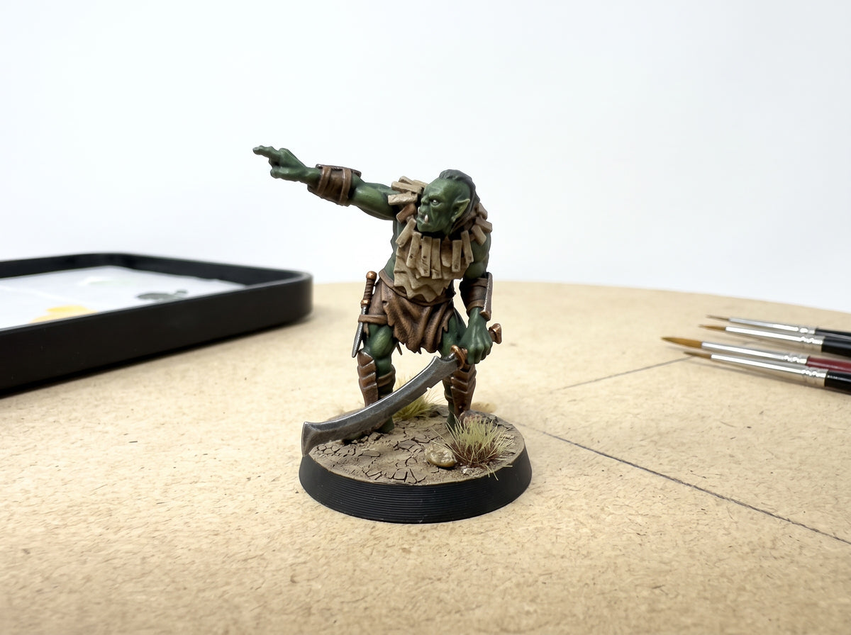 Orc Warband with Troll. 11 Unpainted Miniatures with Bases