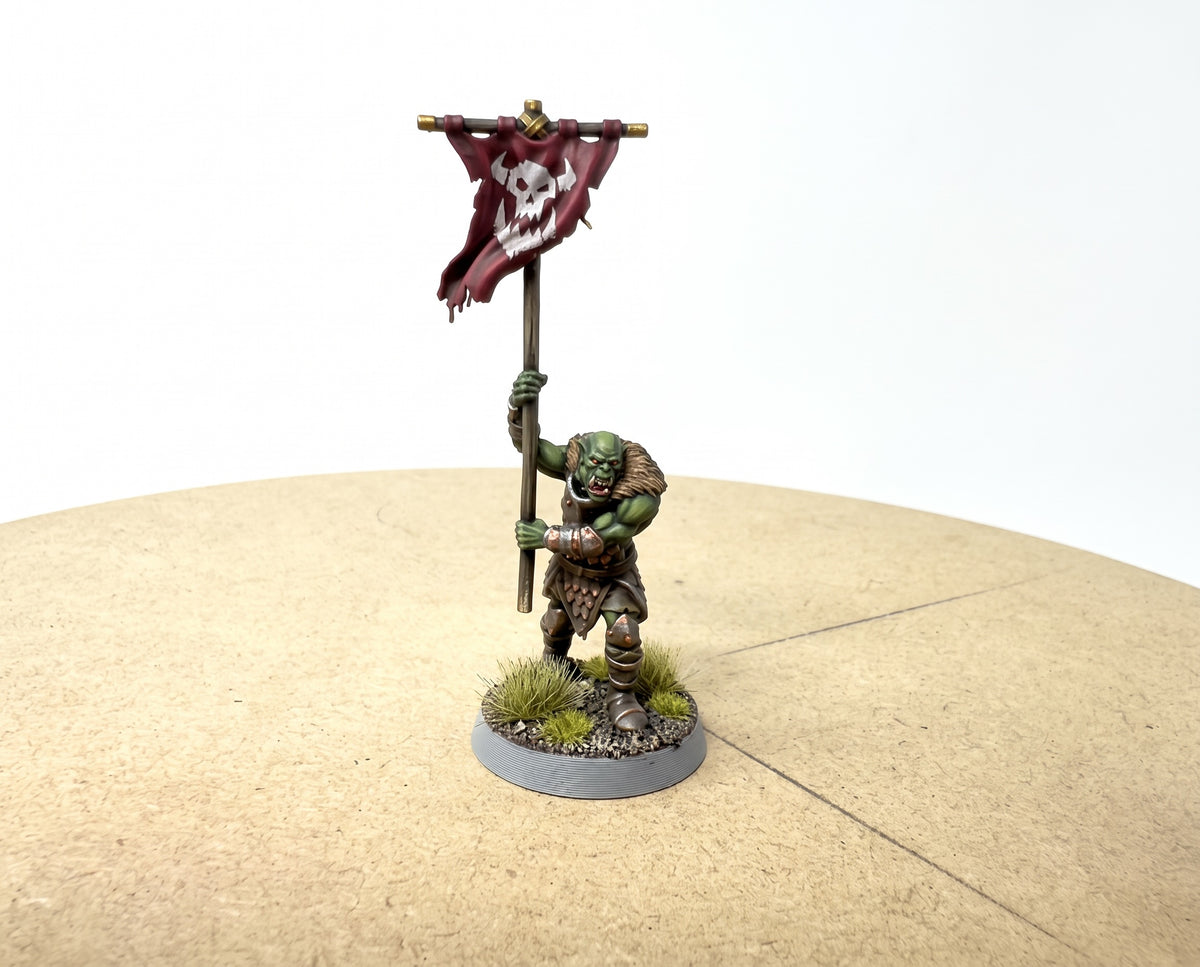 Orc Warband with Troll. 11 Unpainted Miniatures with Bases
