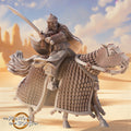 Arash, Emir of Scimitars. Mounted and dismounted