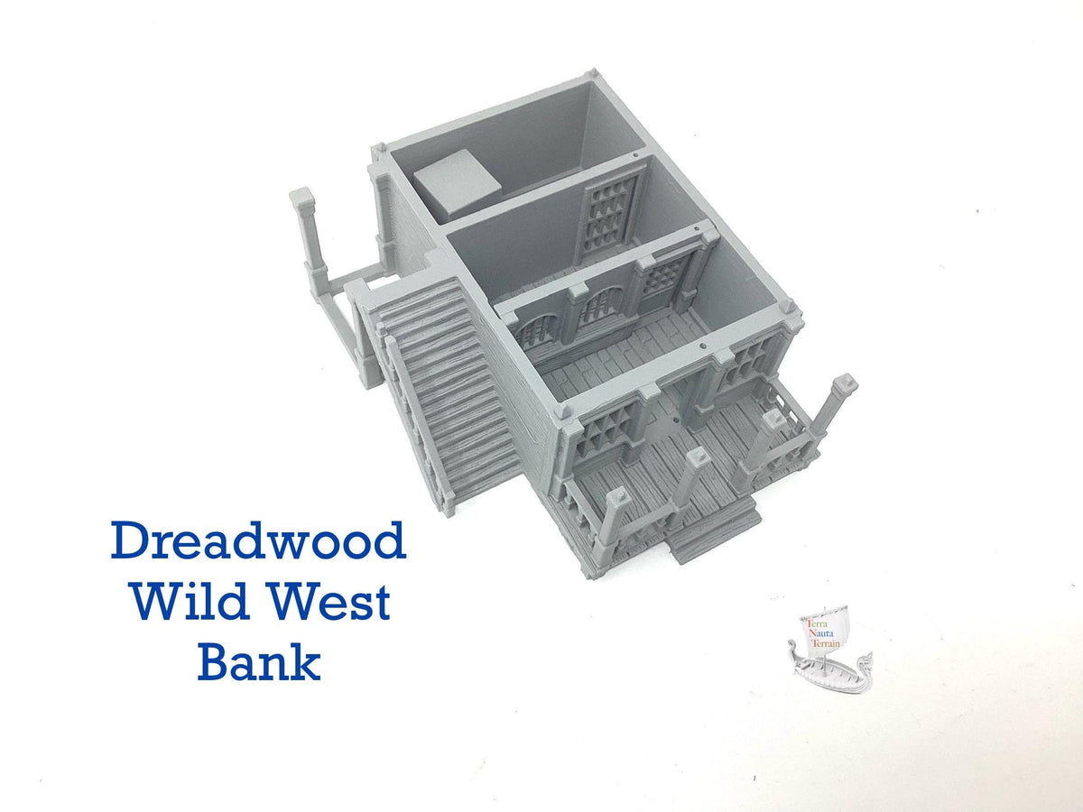 Dreadwood, a Wild West Frontier Town. Bank