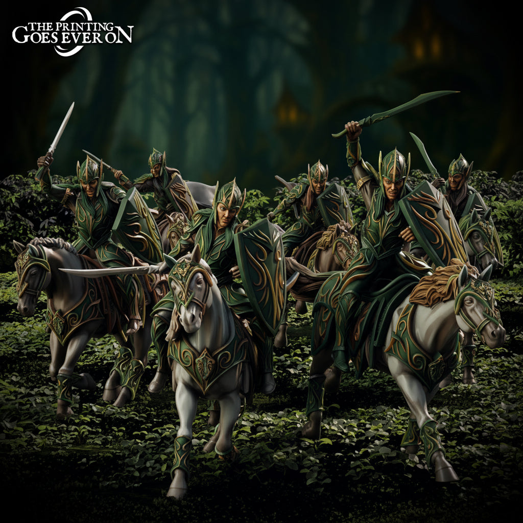 Elderwood Elven Knights with shields x6