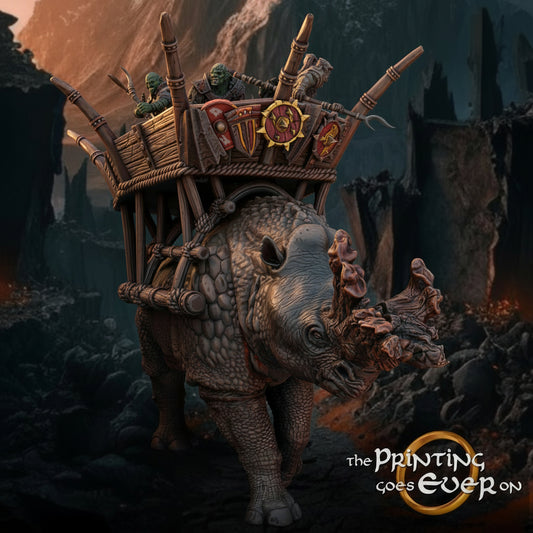 Horned Beast Of Groz A with howdah & orcs