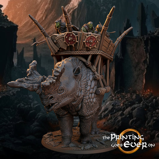 Horned Beast Of Groz B with howdah & orcs