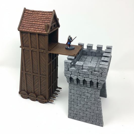 Siege Tower: 4-Story Wheeled Assault Platform for Wargaming