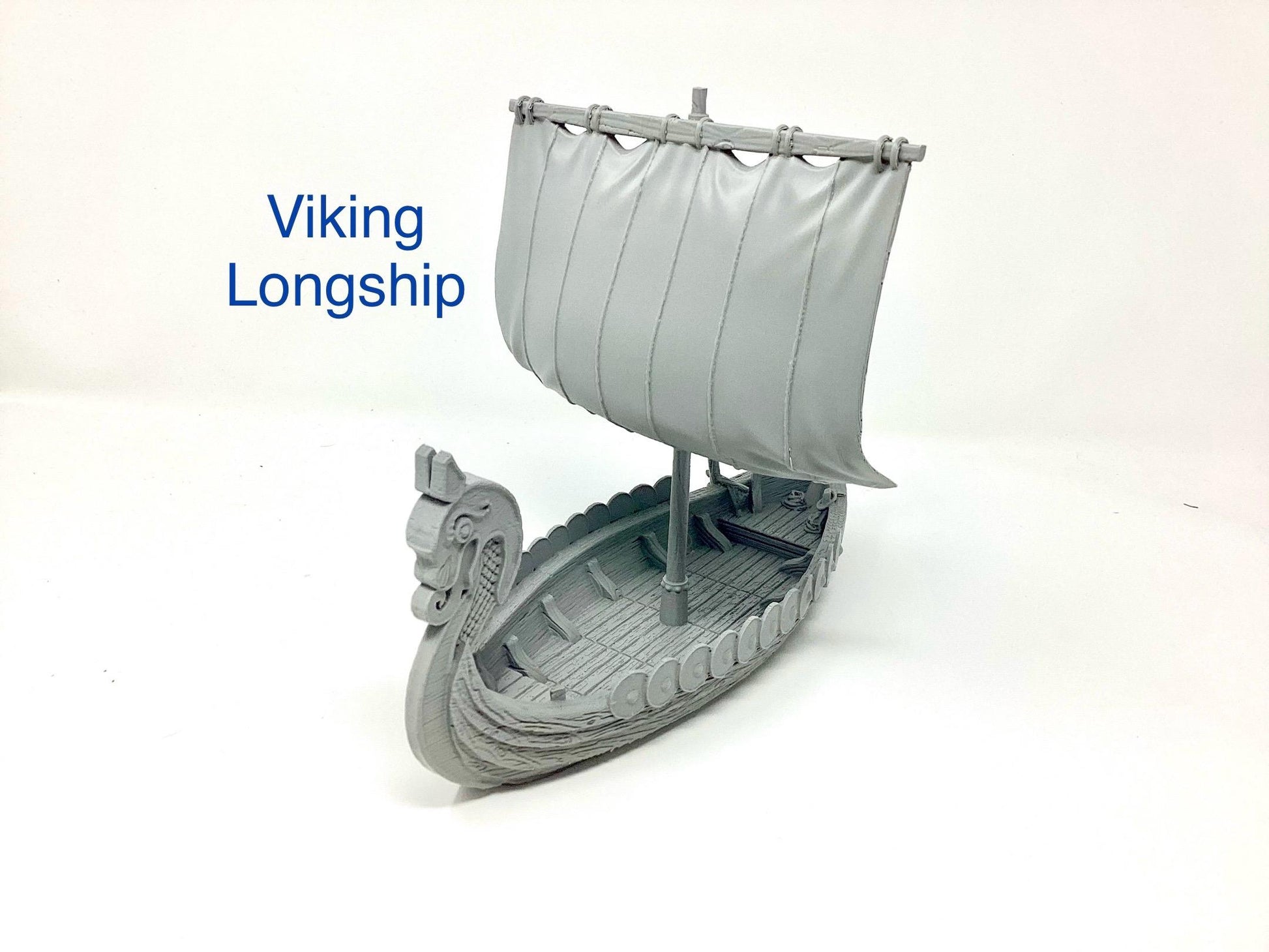 3D Printed Viking Longship Model: Unpainted PLA Filament