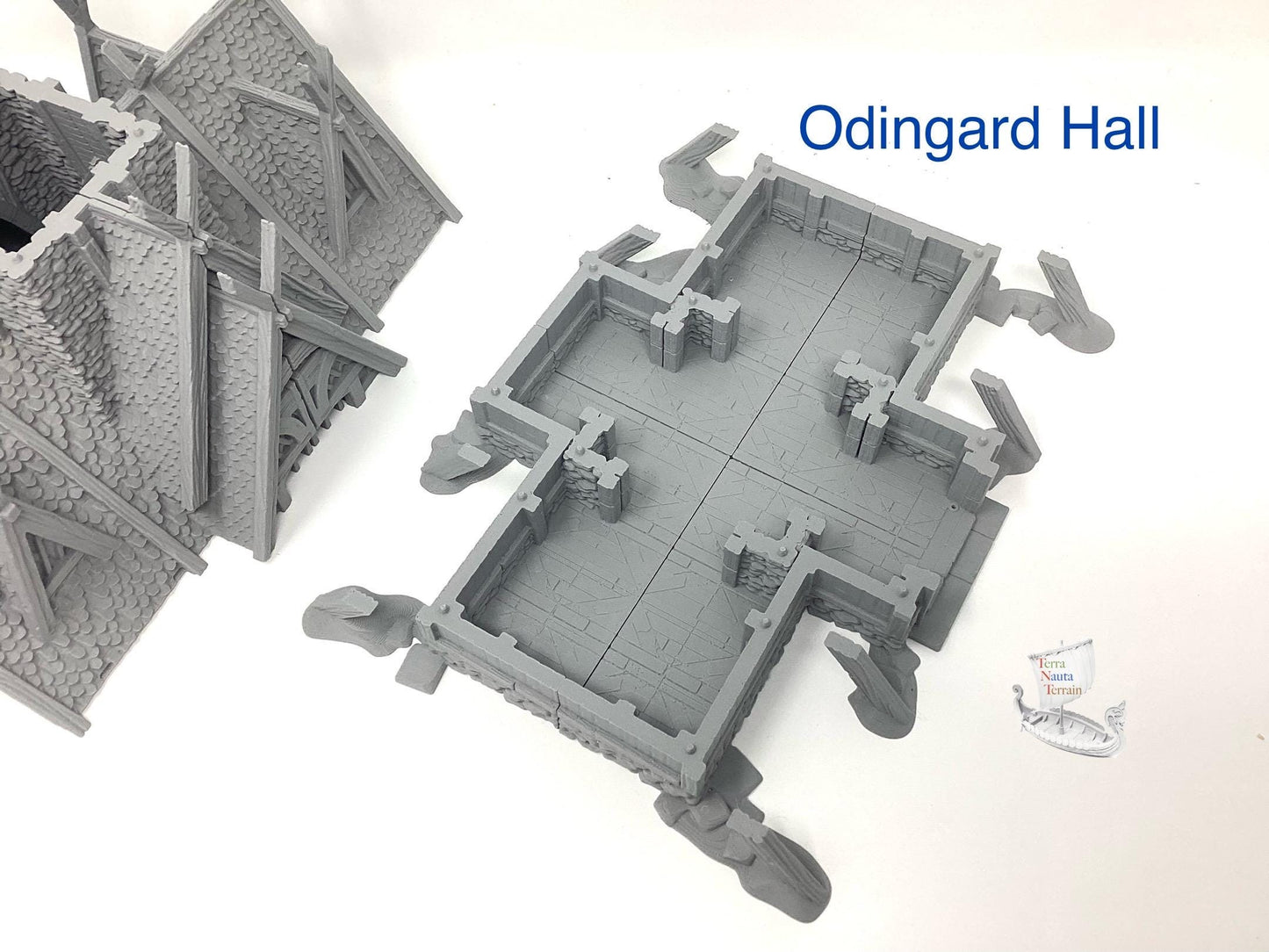 Odingard Hall: Viking Terrain Model - 3D Printed Unpainted