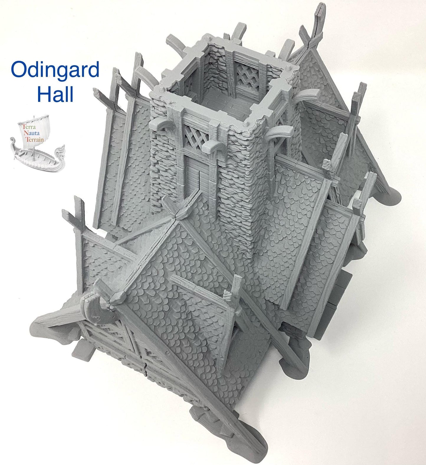 Odingard Hall: Viking Terrain Model - 3D Printed Unpainted