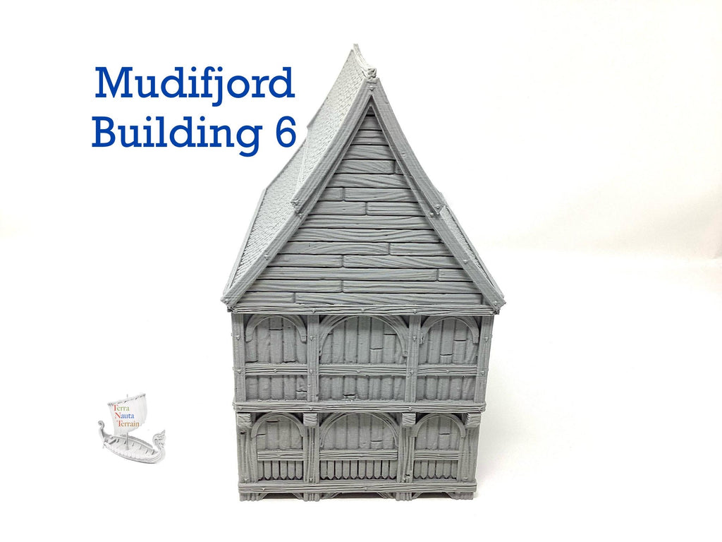 Mudifjord Building 6. A fishing village on a lake.