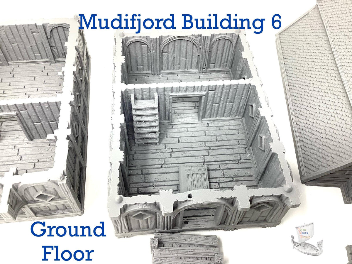 Mudifjord Building 6. A fishing village on a lake.