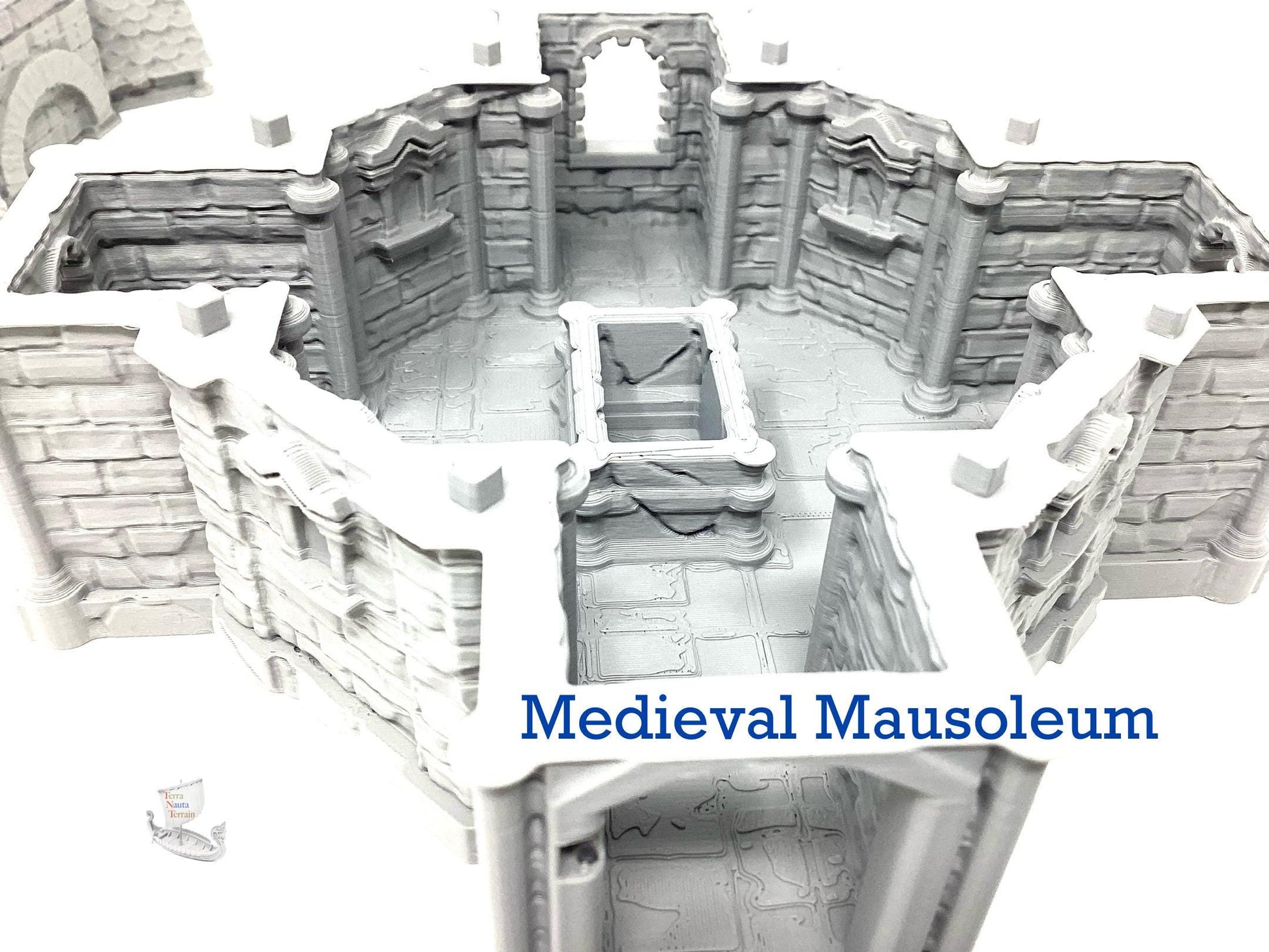 Medieval Mausoleum Model: Playable Interior, Unpainted PLA