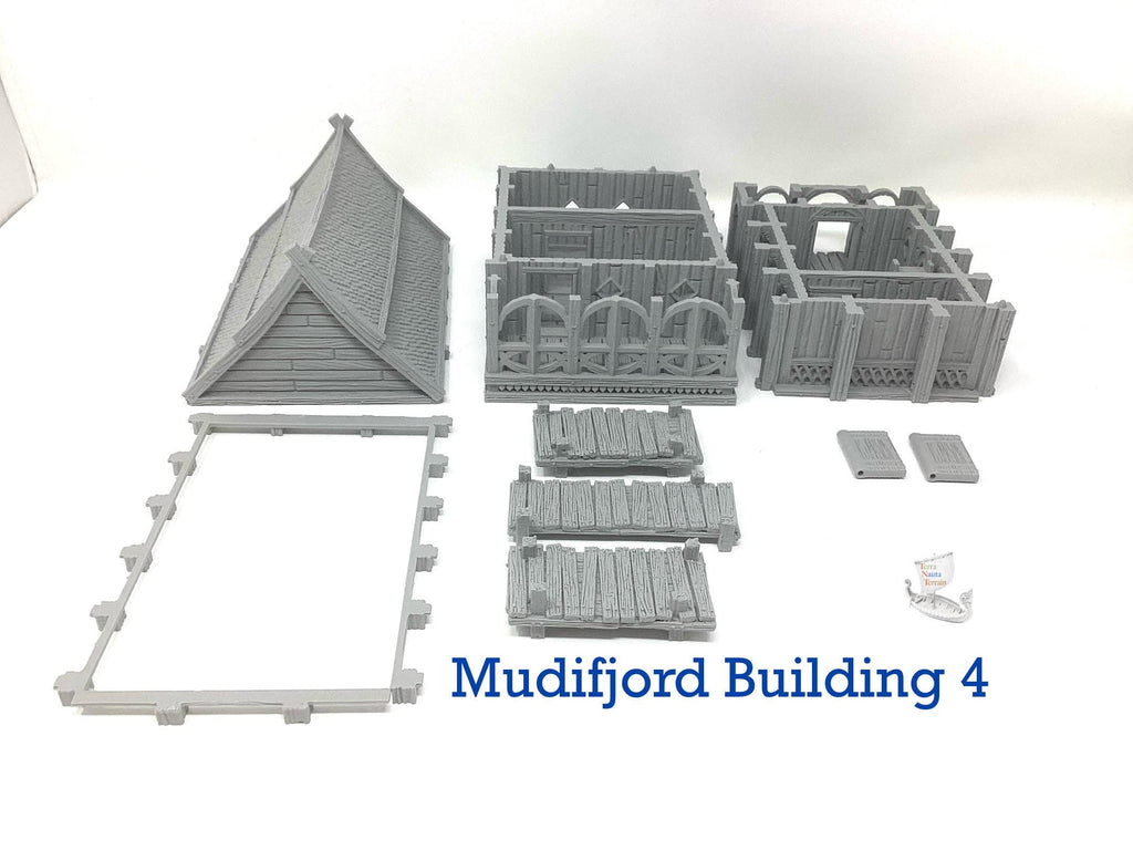 Mudifjord Building 4. A fishing village on a lake.