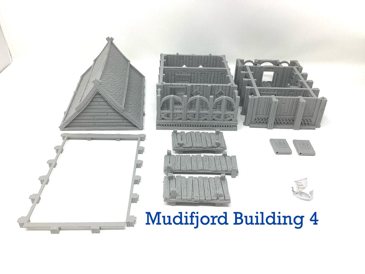 Mudifjord Building 4. A fishing village on a lake.