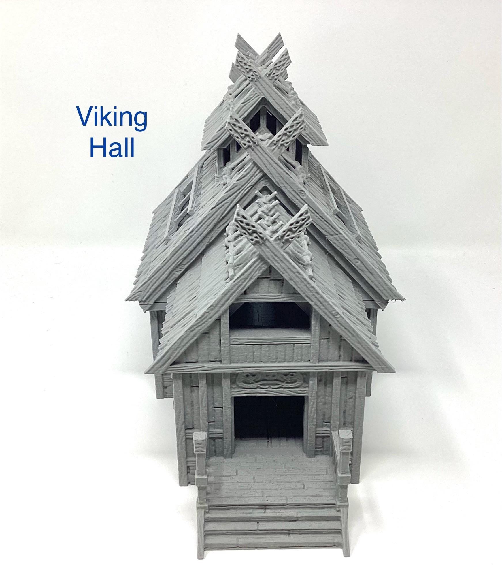 Viking Hall: Unpainted Miniature Terrain