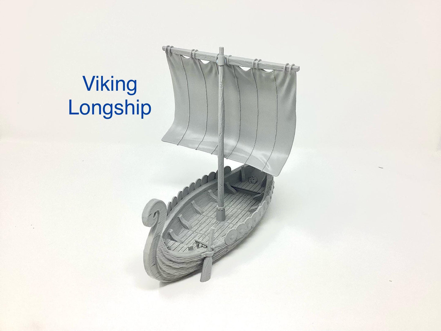 3D Printed Viking Longship Model: Unpainted PLA Filament