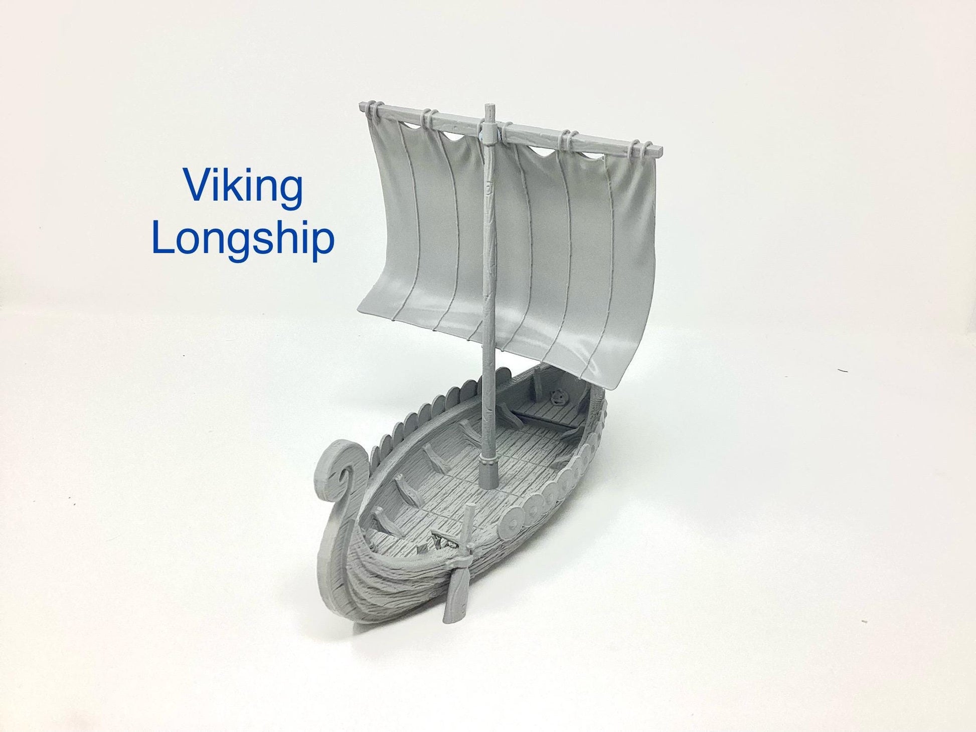 3D Printed Viking Longship Model: Unpainted PLA Filament