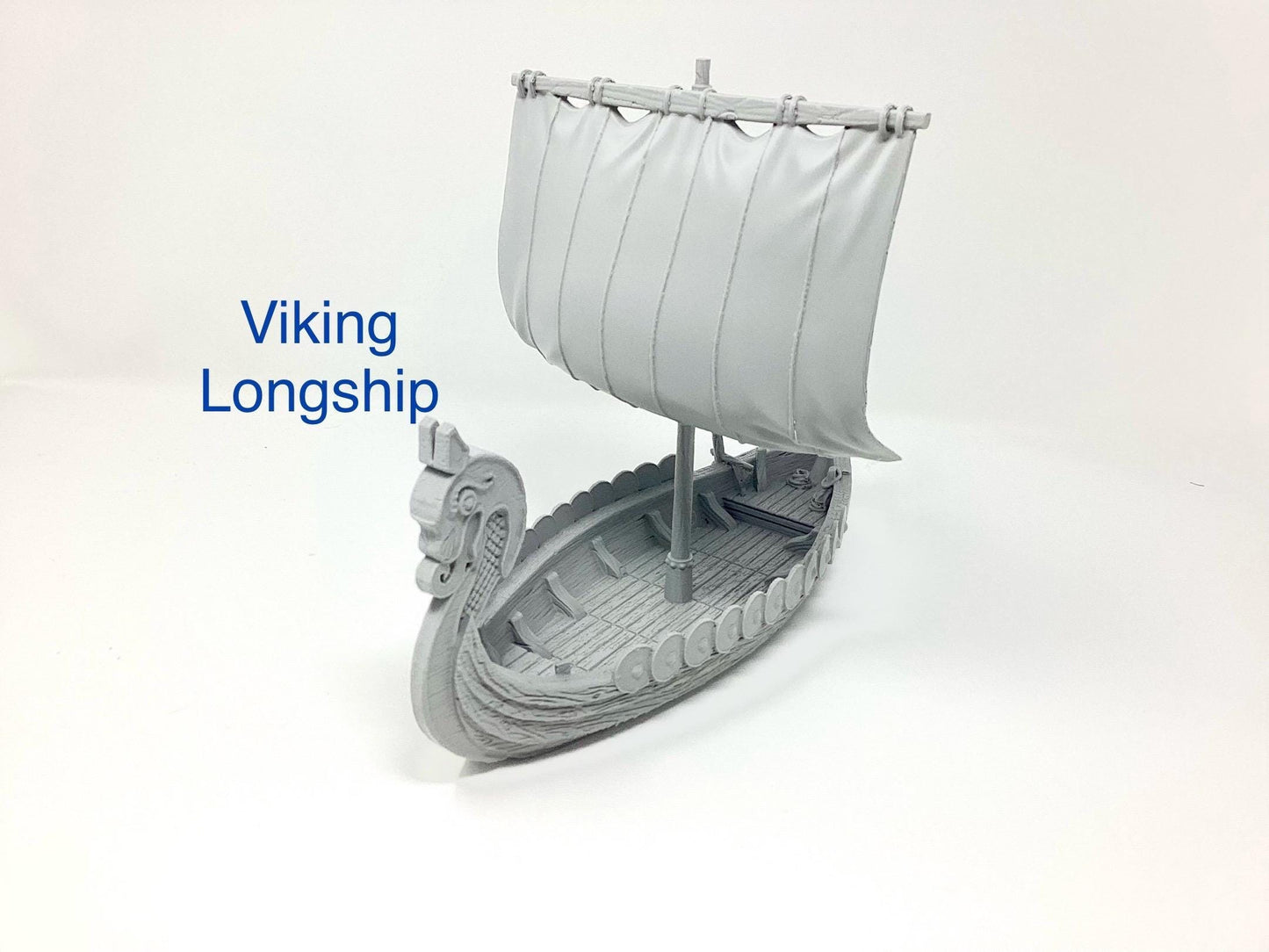 3D Printed Viking Longship Model: Unpainted PLA Filament