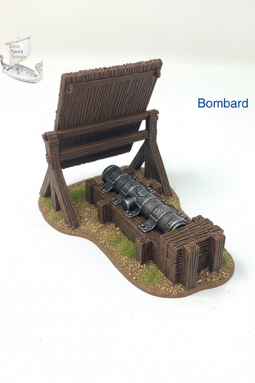 Bombard with moveable protective shield