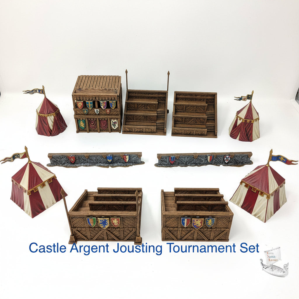 Castle Argent Jousting Tournament Set: Medieval Wargaming Terrain
