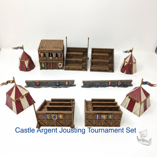 Castle Argent Jousting Tournament Set: Medieval Wargaming Terrain
