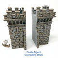 Castle Argent Wall Tower Connecting Sections: Wargaming Scenery