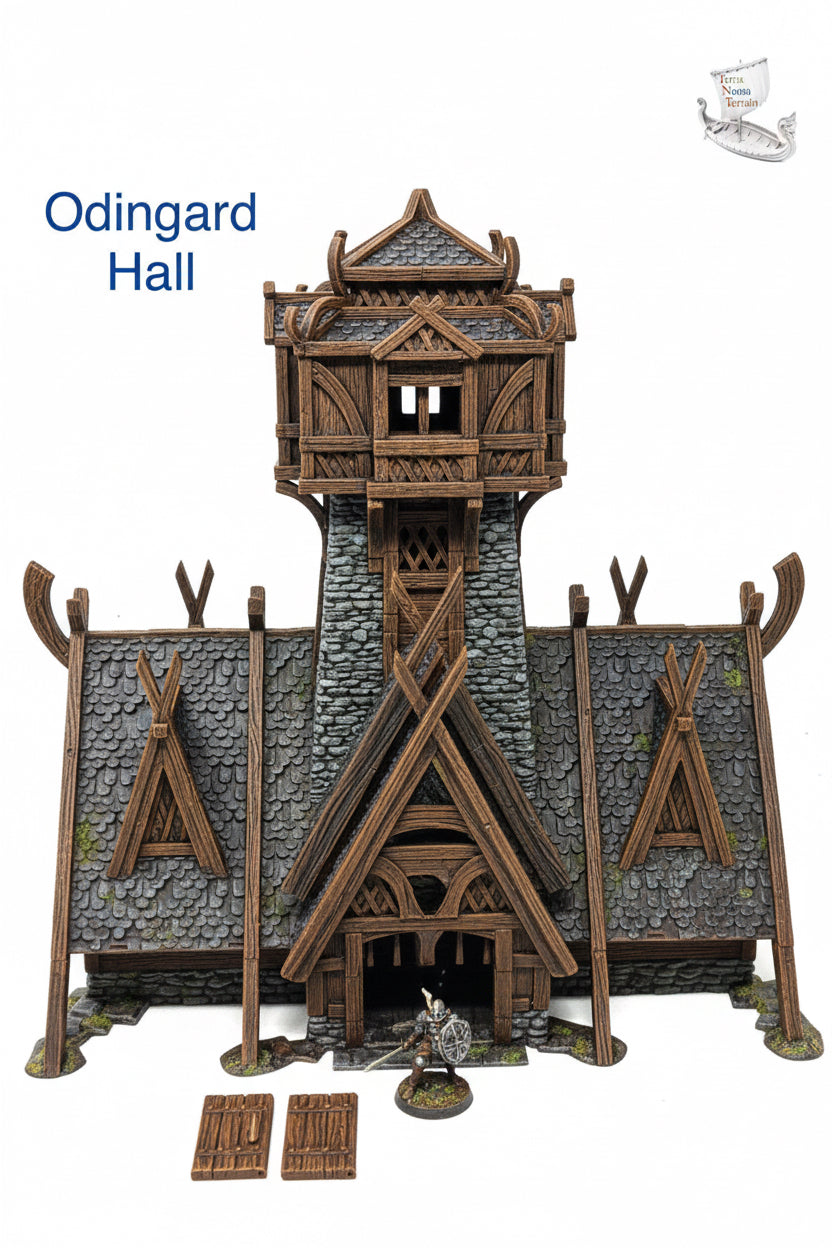 Odingard Hall: Viking Terrain Model - 3D Printed Unpainted