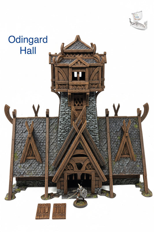 Odingard Hall: Viking Terrain Model - 3D Printed Unpainted