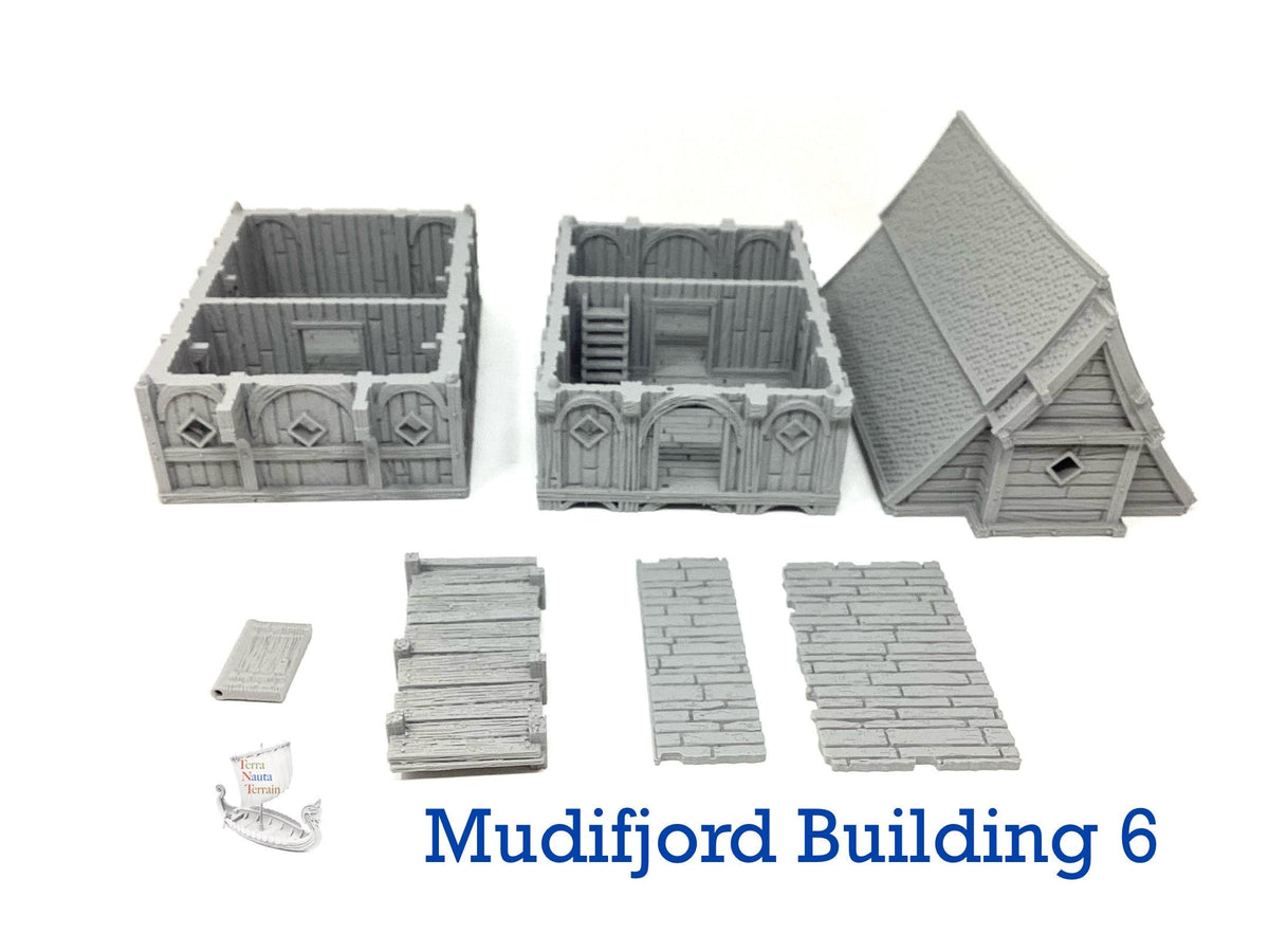 Mudifjord Building 6. A fishing village on a lake.