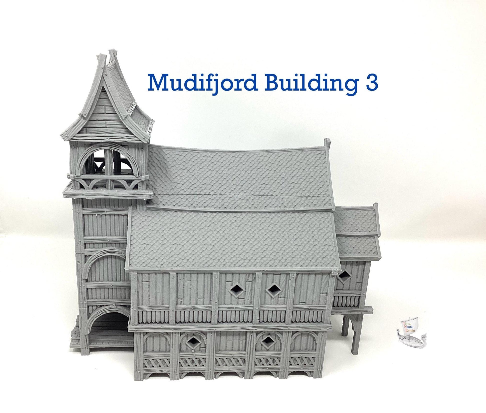 Mudifjord Building 3. A fishing village on a lake.